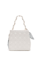 Women's Cream Long Strap Quilted Handbag with Accessory Detail | Derimod