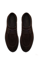 Male Brown Lace-Up Thick-Soled Suede Casual Shoes | Derimod