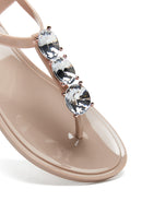 Women's Pink Stone Flip Flops Sandals | Derimod