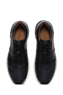 Men's Black Lace-Up Leather Casual Sneaker | Derimod
