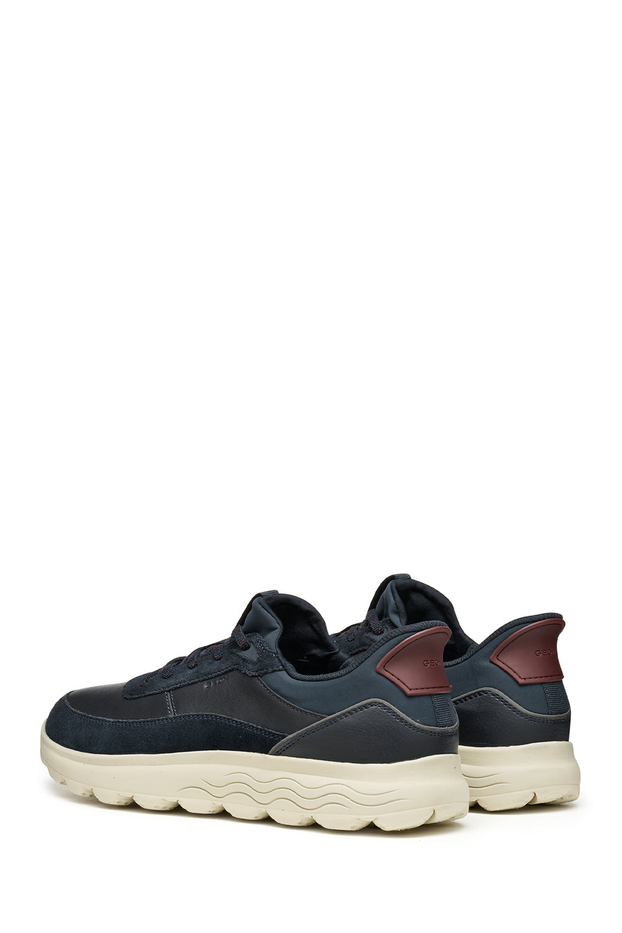 Geox Erkek Lacivert U Spherıca Plus A - Nappa+Sued Bağcıklı Kalın Tabanlı Süet Sneaker