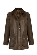Gateaway Woman Brown Leather Coat | Derimod