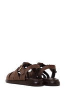 Woman Mink Ankle-Buckle Suede Leather Sandals | Derimod