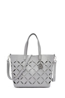 Women's Gray Woven Classic Shoulder Bag | Derimod