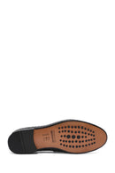 Men's Black Braided Leather Classic Loafer | Derimod
