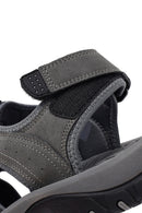 Erkek Gri Deri Outdoor Sandalet | Derimod