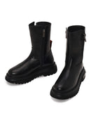 Harley Davidson Woman Black River Zip Closure Thick-Soled Leather Boots | Derimod