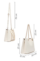 Woman Cream Long Strap Printed Shoulder Bag | Derimod