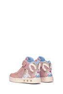 Geox Girl Pink Skylin Banded Patterned Ankle Sneaker | Derimod