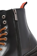 Harley Davidson Women's Black Jimmy Zipper Leather Combat Boots | Derimod