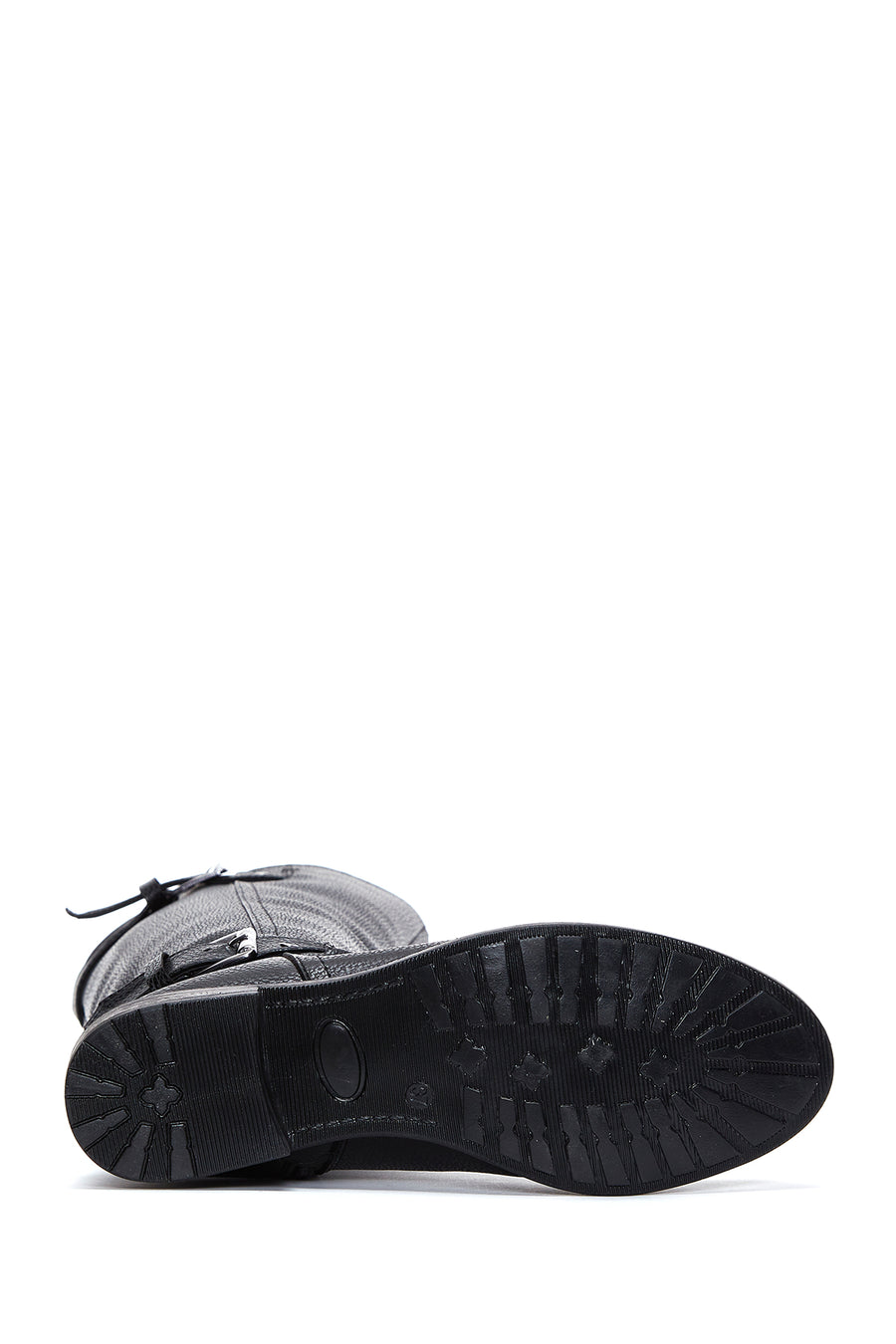 Women's Black Zippered Buckle Boots