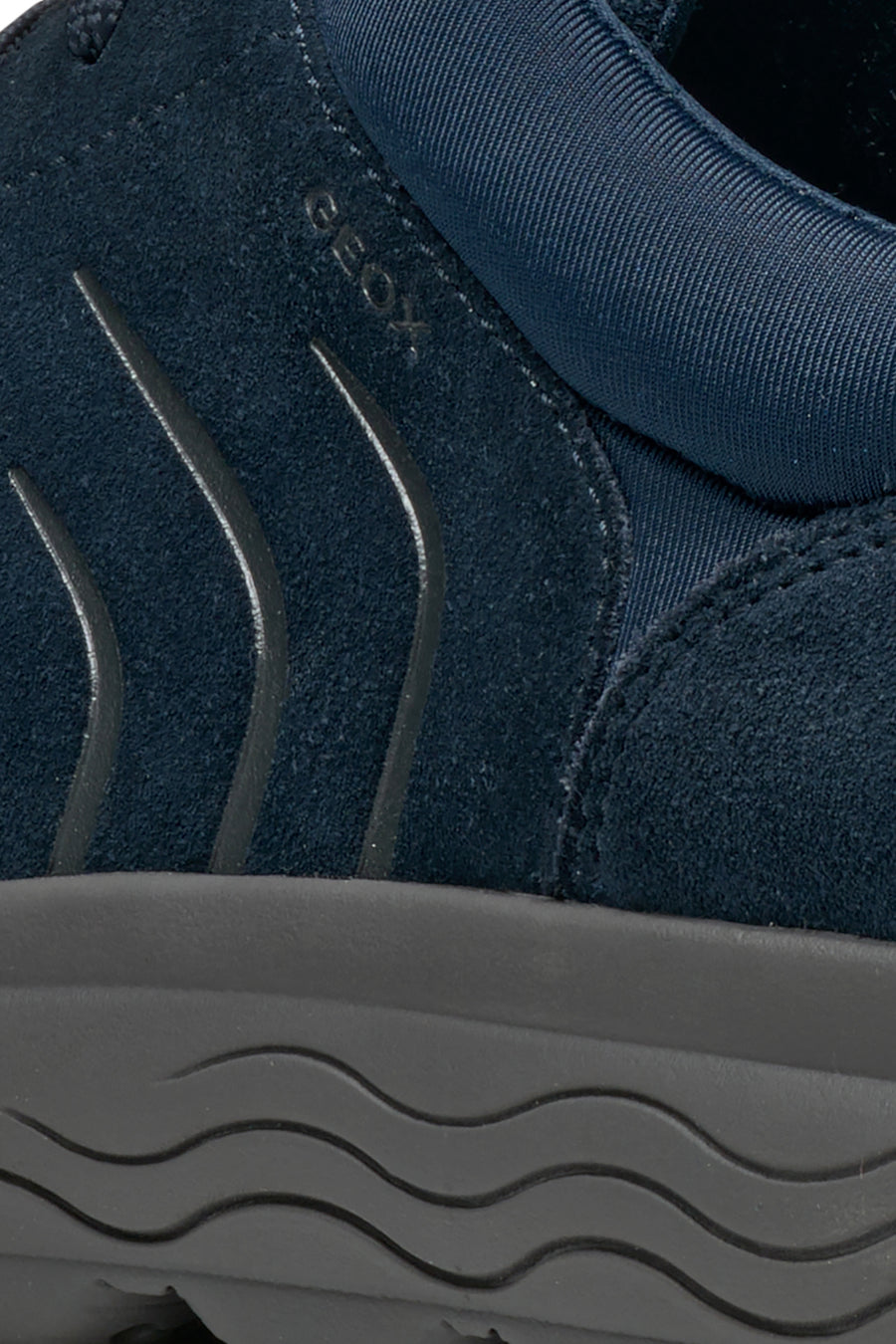 Geox Men's Navy Blue Spherica Lace-Up Suede Leather Sneakers