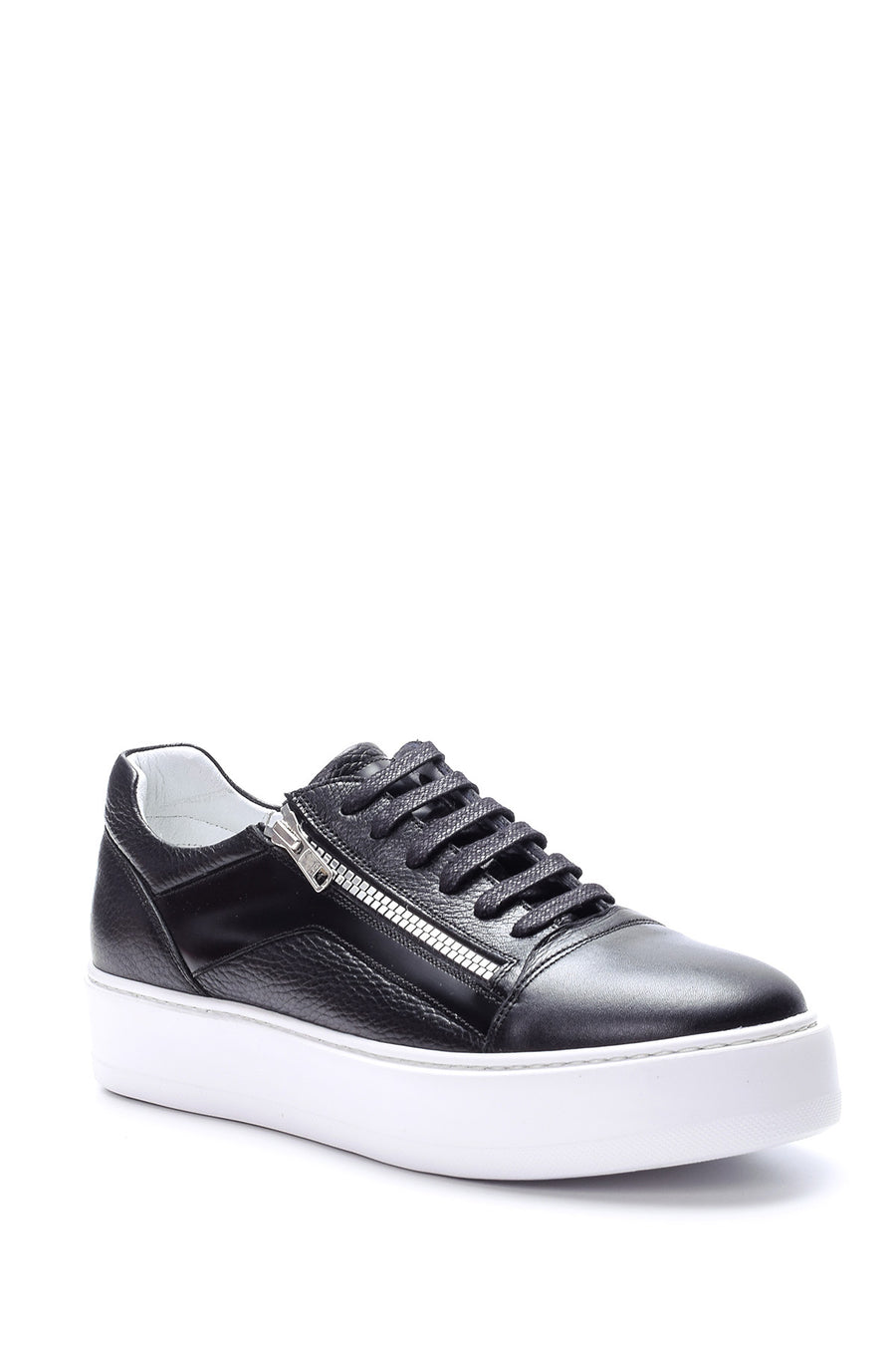 Men's Zipper Detailed Leather Sneaker