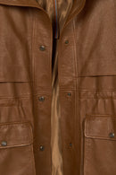 Sienna Woman Brown Oversize Leather Coat | Derimod
