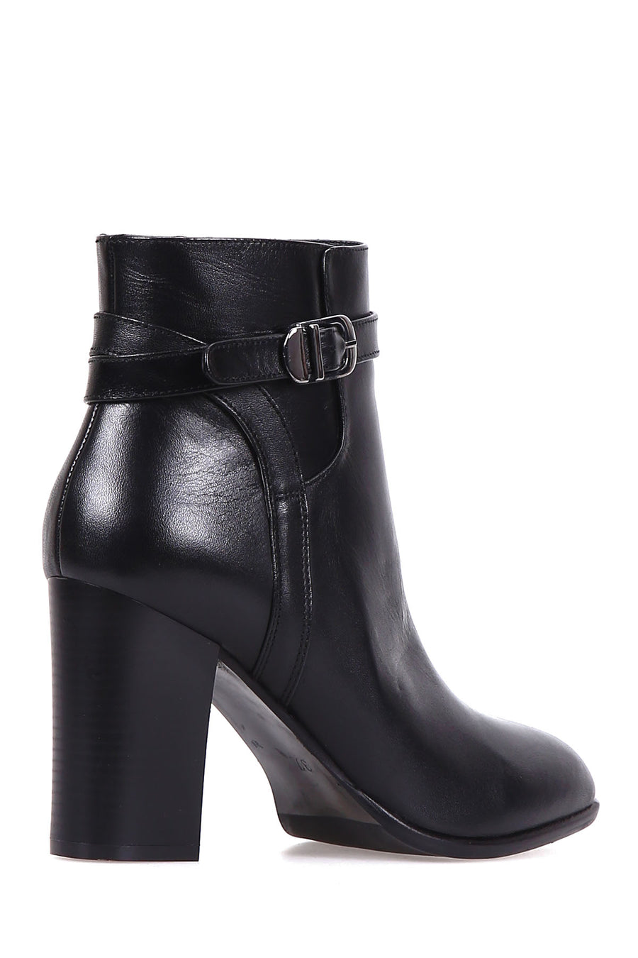 Women's Belt Detailed Leather Boots