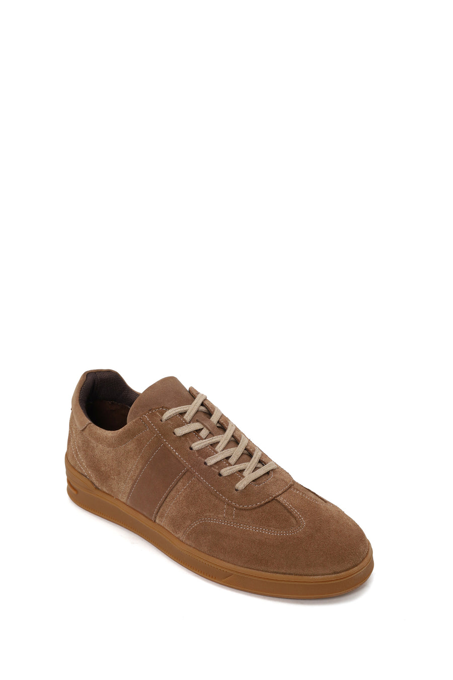 Erkek Vizon Bağcıklı Süet Deri Sneaker
