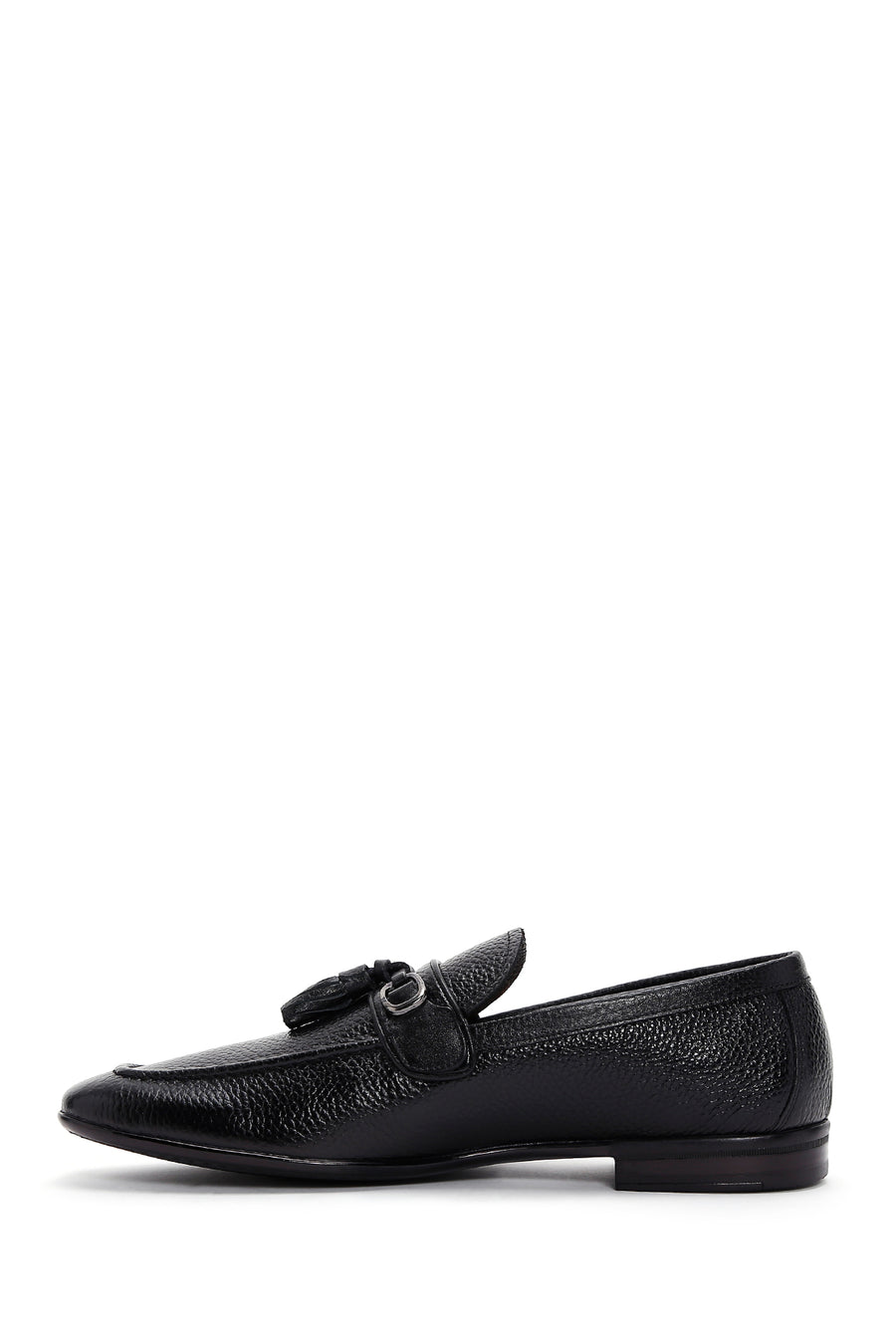 Men's Black Leather Tasseled Classic Loafer