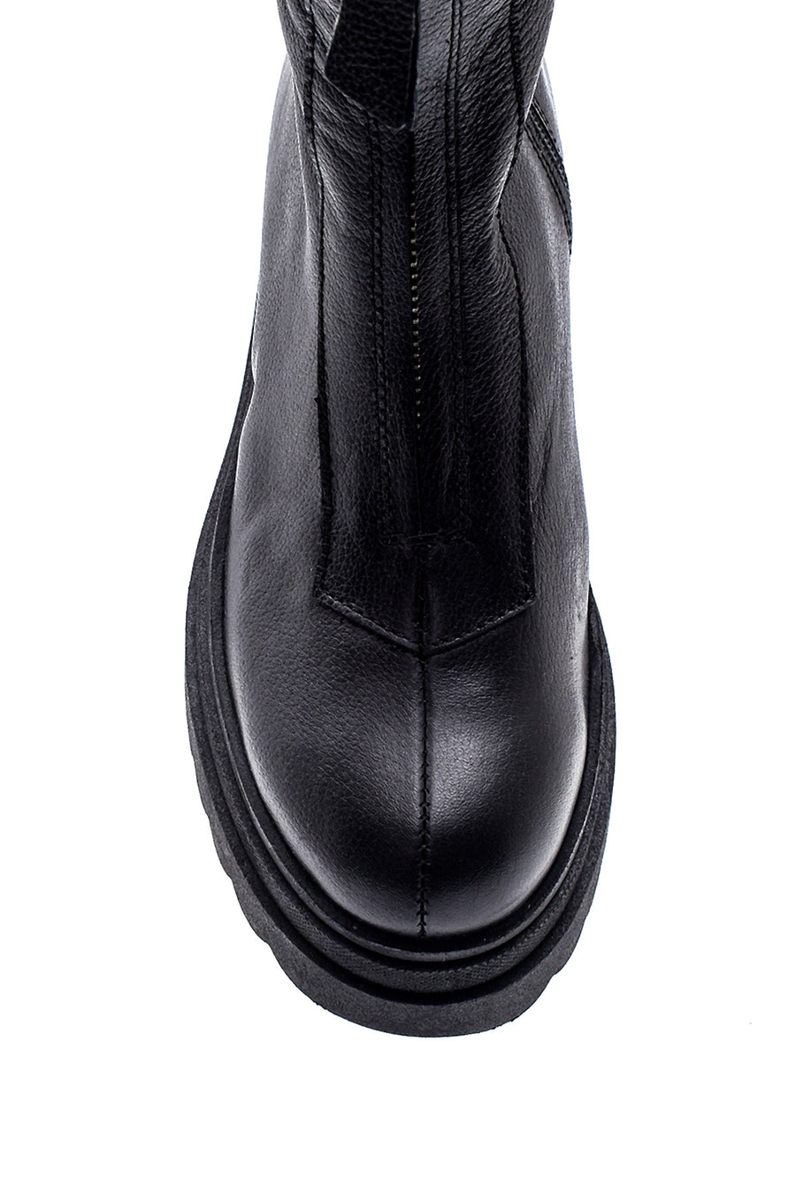 Women's Zippered Leather Boots