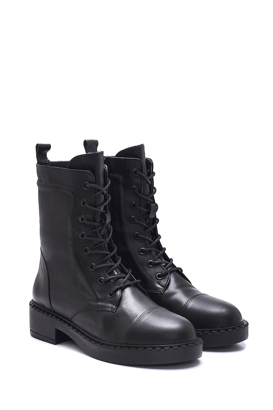Women's Leather Zippered Boots