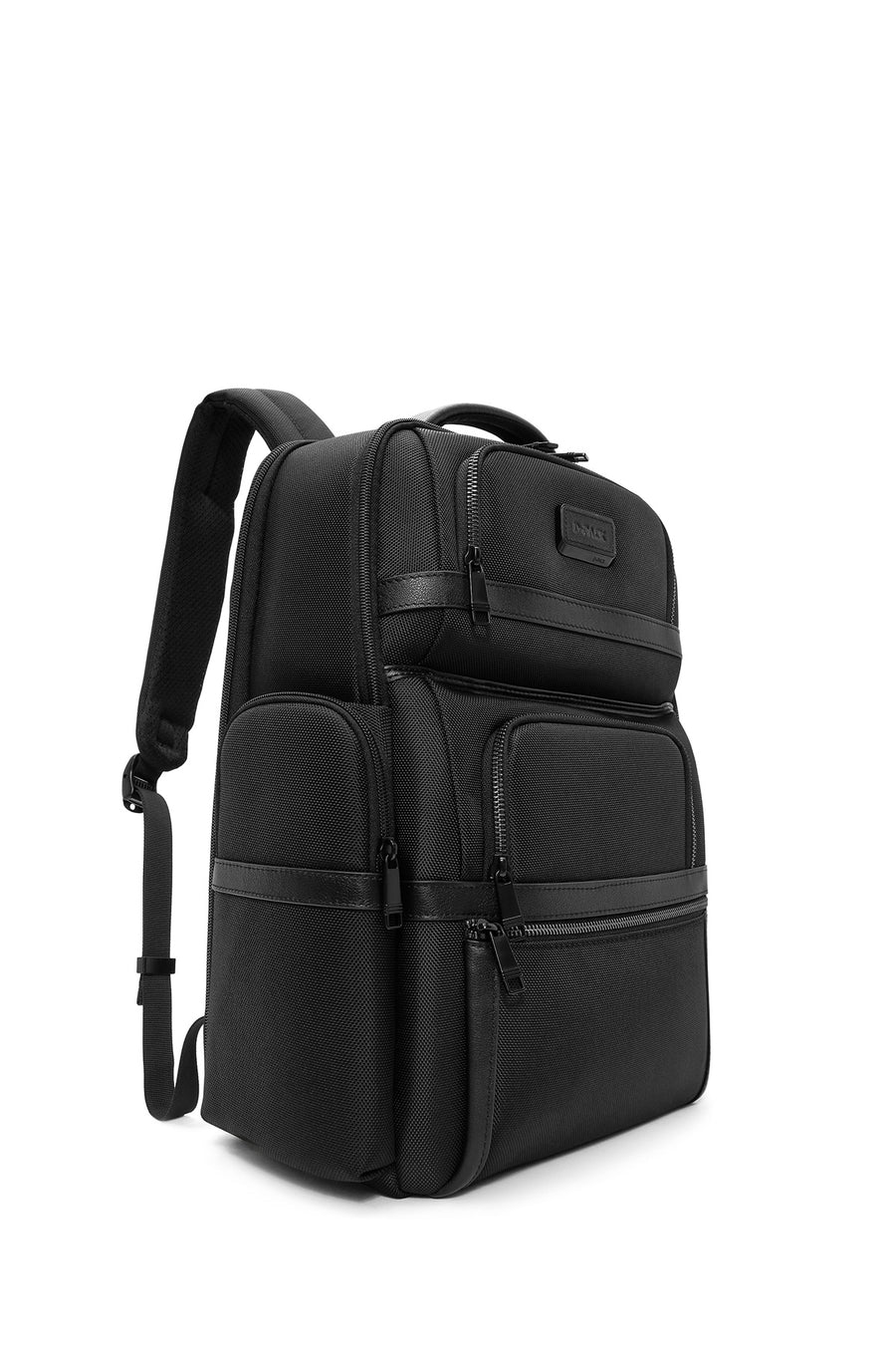 D-Pack Unisex Black Fabric Backpack