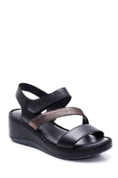 Women's Leather Wedge Heel Sandals | Derimod