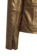 Loretta Woman Bronze Short Leather Jacket | Derimod