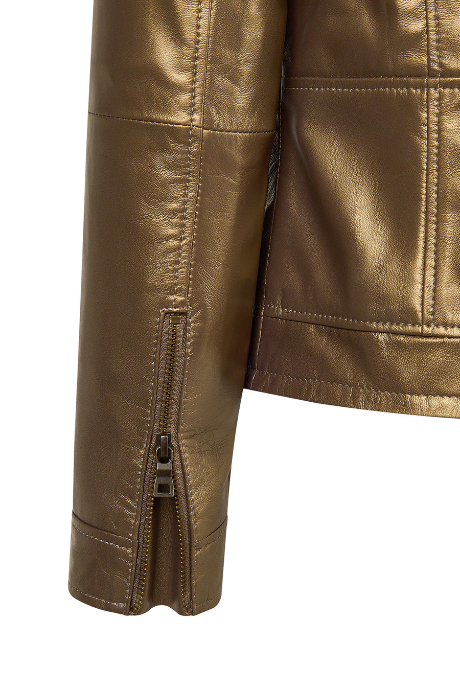 Loretta Woman Bronze Short Leather Jacket