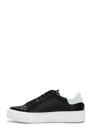 Woman Black Lace-Up Leather Sneaker | Derimod