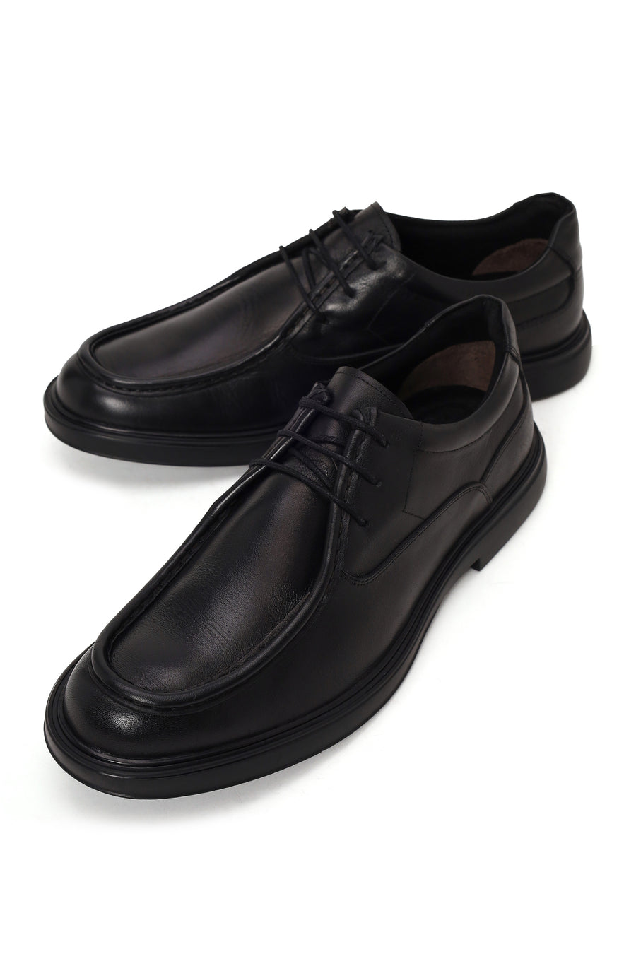 Male Black Lace-Up Leather Casual Shoes