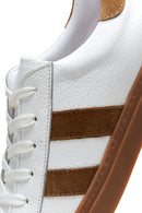 Men's White Leather Sneaker | Derimod