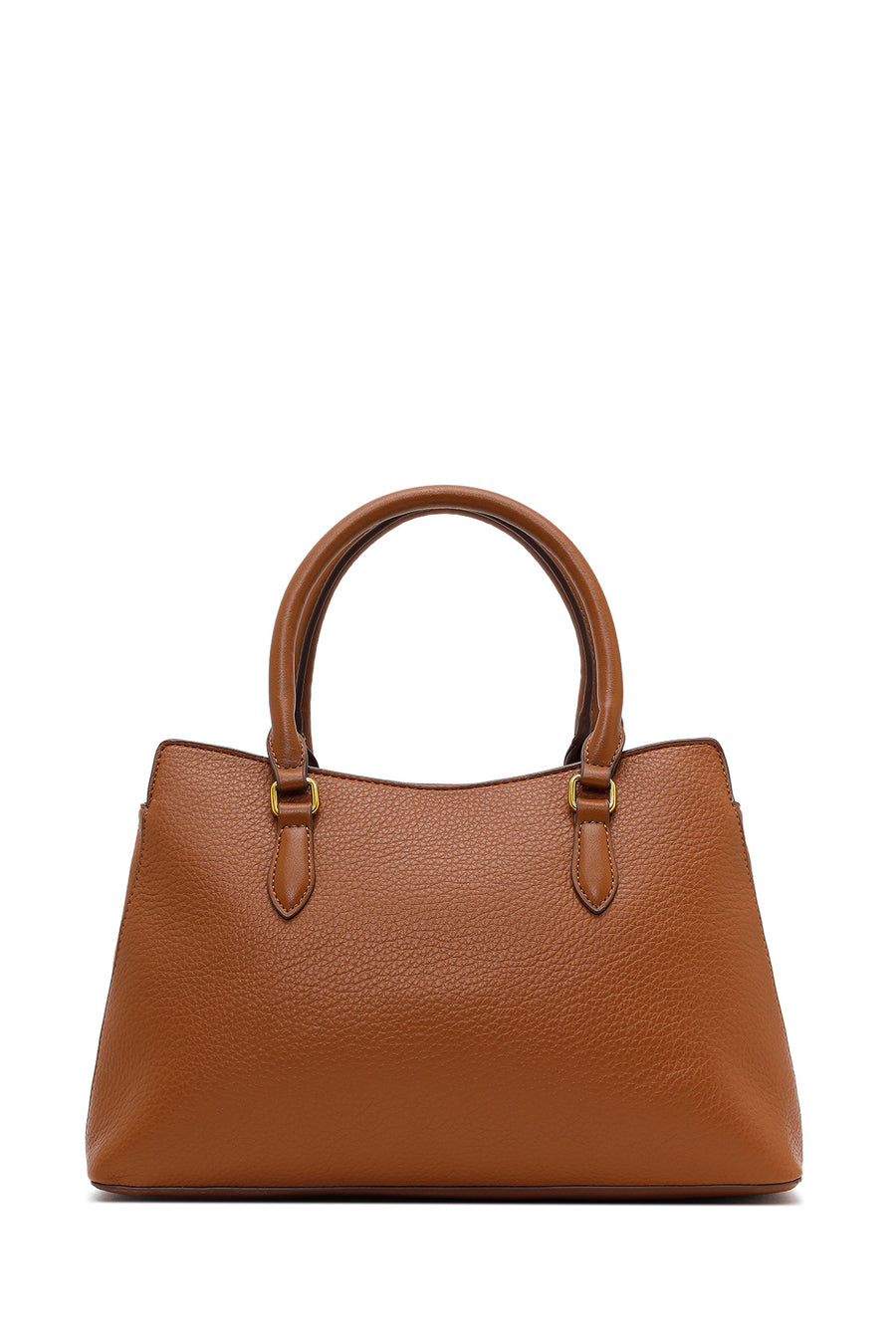 Woman Tan Long-Strap Accessorized Shoulder Bag