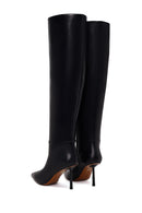 Woman Black Zip Closure Stiletto-Heel Leather Boots | Derimod