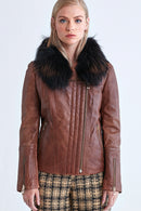Cortina Women's Leather Jacket | Derimod