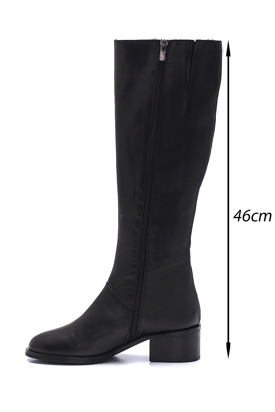 Women's Leather Zippered Heeled Boots