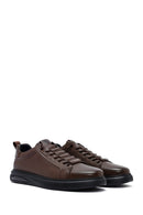 Men's Brown Lace-Up Leather Sneakers | Derimod