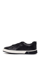 Erkek Siyah Bağcıklı Deri Sneaker | Derimod