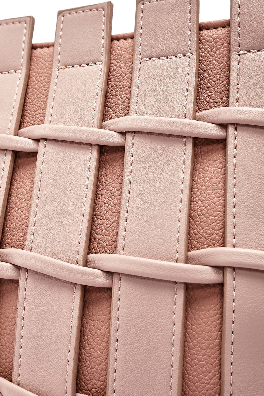 Women's Pink Long Strap Knitted Shoulder Bag