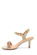 Women's Gold Stone Heeled Sandals | Derimod