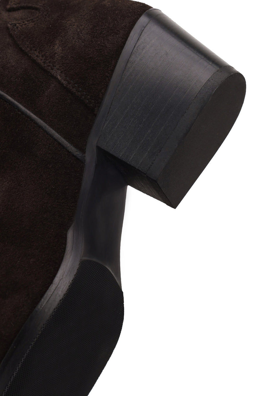 Woman Anthracite Chunky-Heel Suede Cowboy Boots