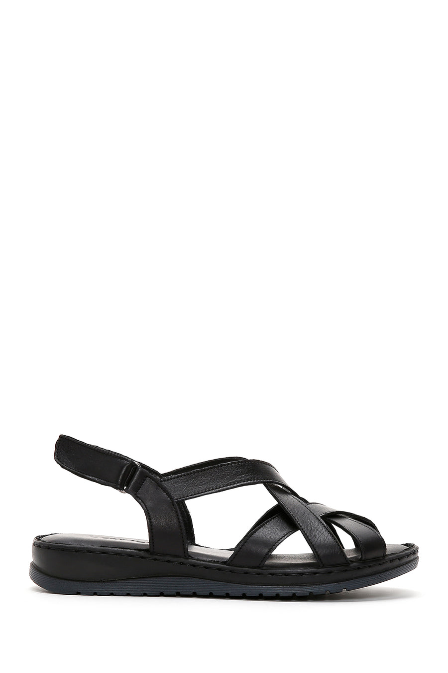 Women's Black Leather Comfort Sandals 23SFD340118 | Derimod