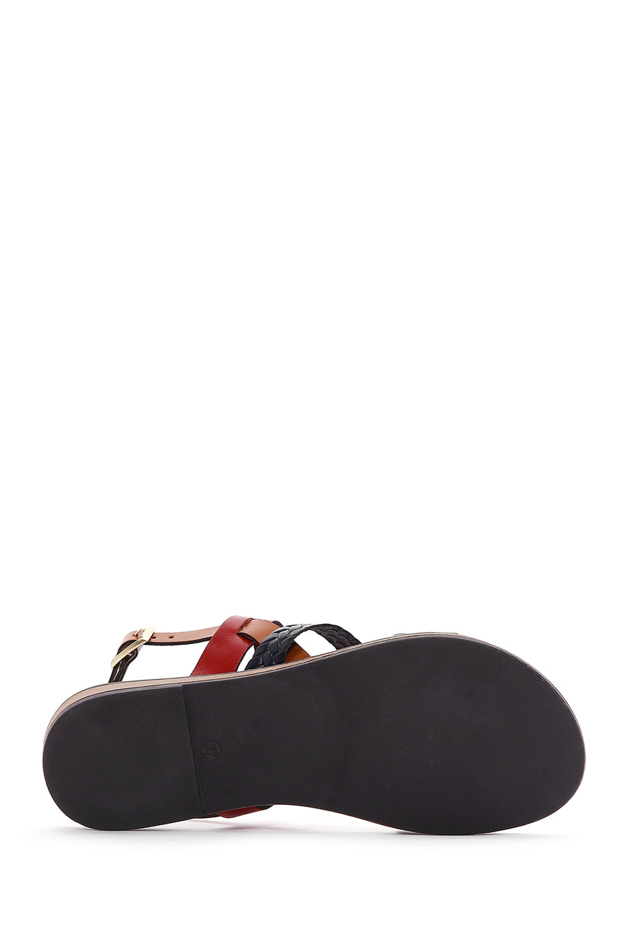 Women's Multicolored Ankle Strap Leather Bodrum Sandals