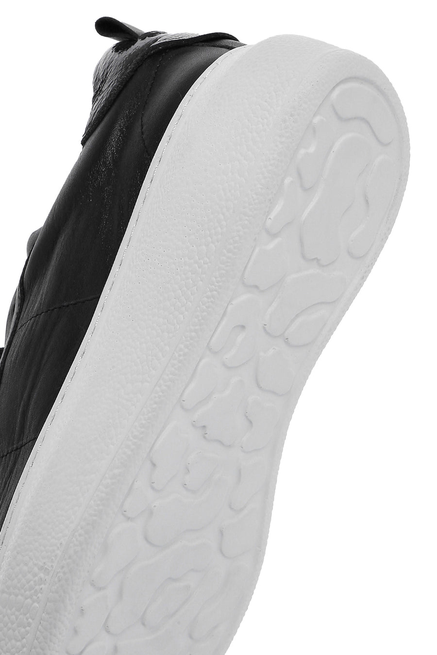 Women's Black Lace-Up Leather Sneaker