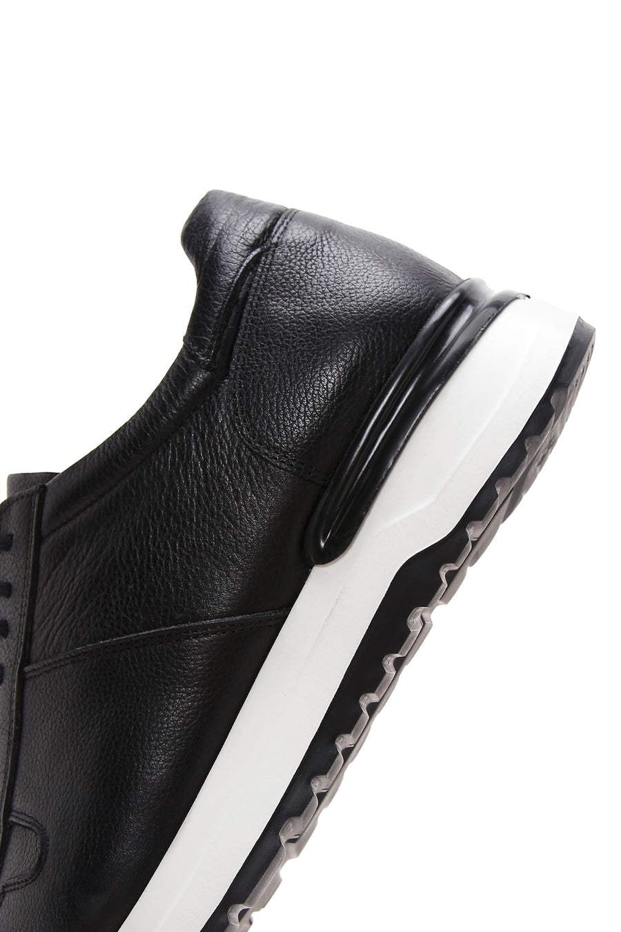 Men's Black Lace-Up Leather Casual Sneaker