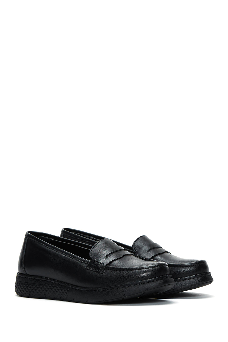 Women's Black Leather Comfort Loafer