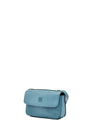 Women's Blue Printed Long Strap Crossbody Bag | Derimod