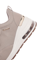 Skechers Women's Beige Million Air-Hotter Air Thick Soled Wedge Heeled Sneaker | Derimod