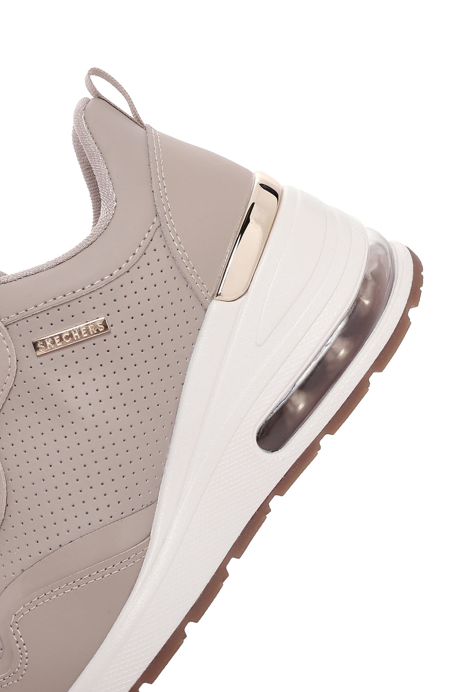 Skechers Women's Beige Million Air-Hotter Air Thick Soled Wedge Heeled Sneaker