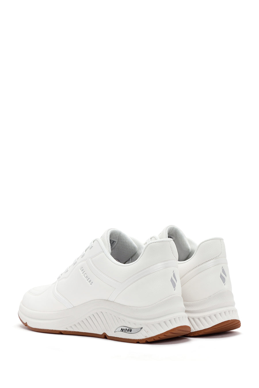Skechers Women's White Arch Fit S-Miles Lace-up Sneaker