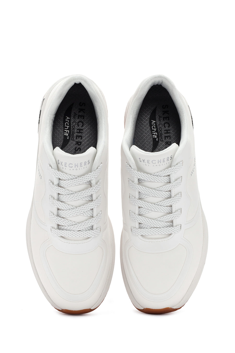 Skechers Women's White Arch Fit S-Miles Lace-up Sneaker