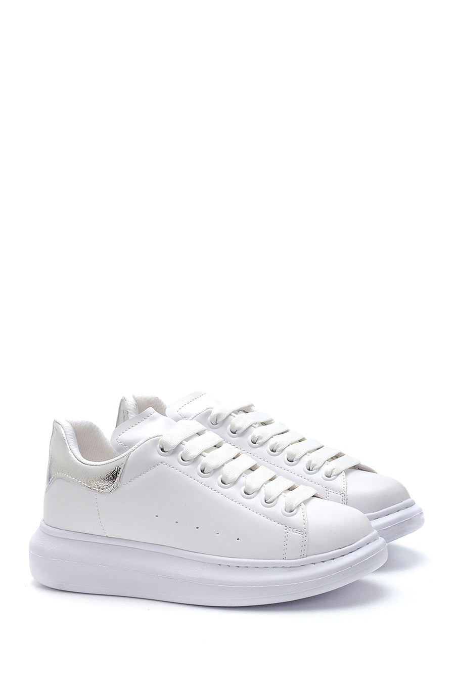 Women's White Thick Soled Sneaker